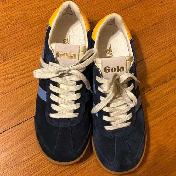 gola elan sneakers navy/visa sun/blue women’s size 8 - Picture 2 of 11